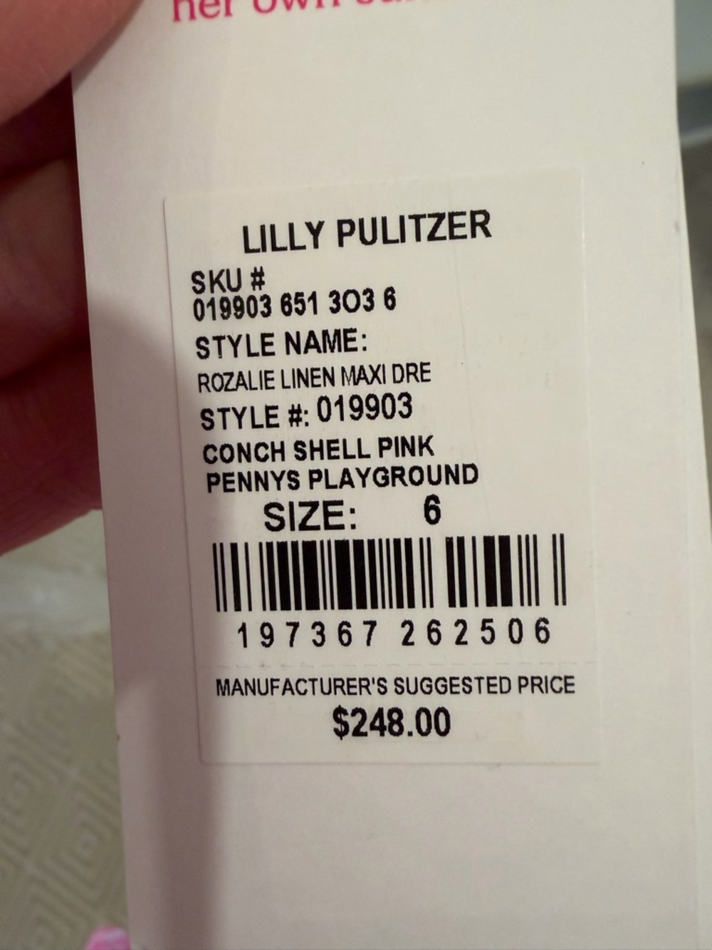 NWT Lilly Pulitzer Rosalie Linen Maxi Dress Penny’s Playground Pink Toile Size 6 - Picture 15 of 16